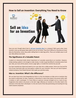 How to Sell an Invention: Everything You Need to Know