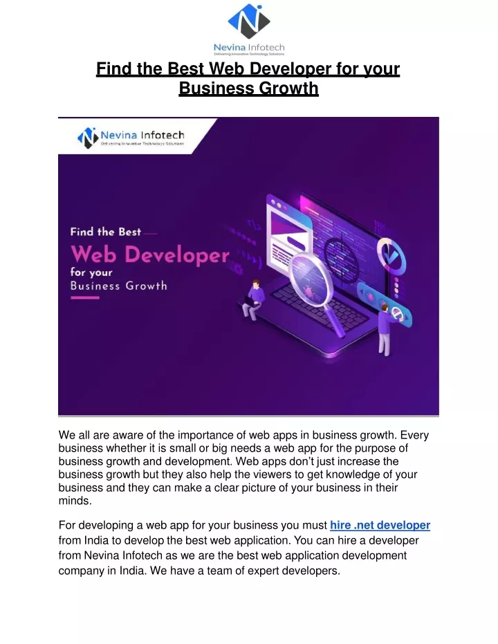 find the best web developer for your business