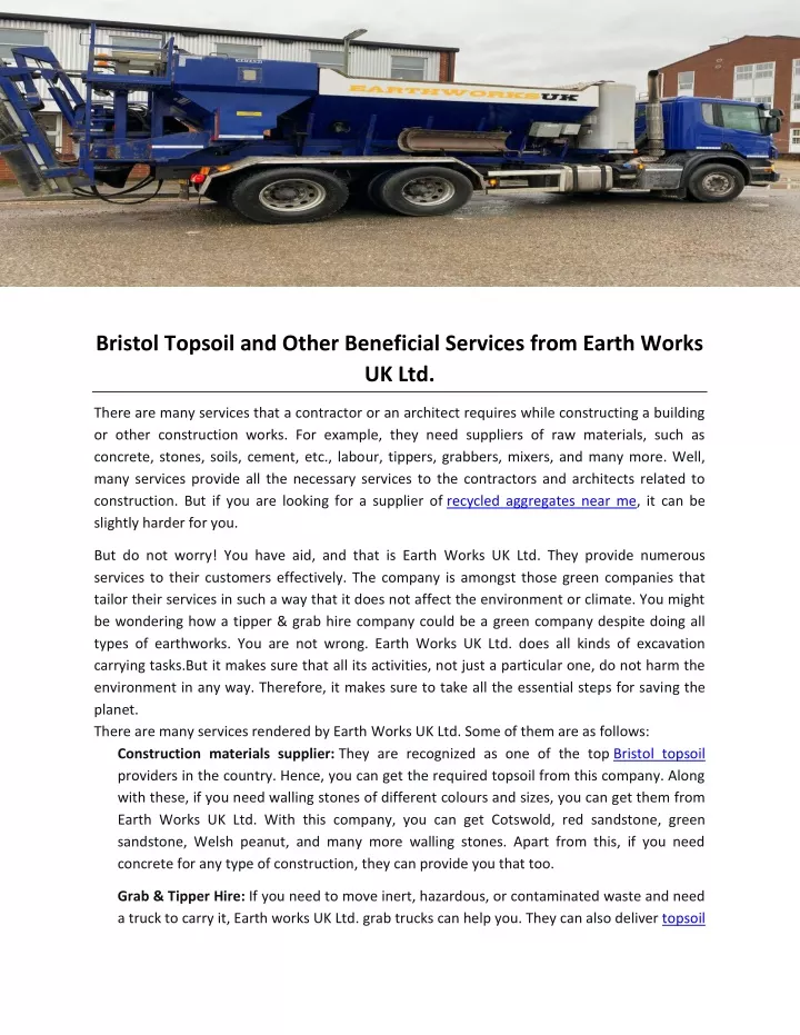 bristol topsoil and other beneficial services