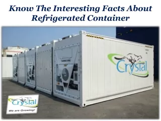 Know The Interesting Facts About Refrigerated Container