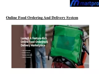 Online Food Ordering And Delivery System | Food Ordering System