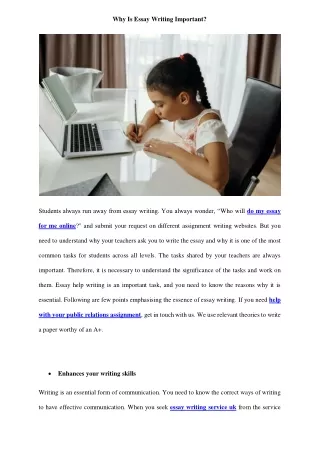 Why Is Essay Writing Important?