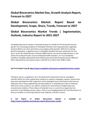 global bioceramics market size growth analysis
