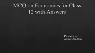 MCQ on Economics for Class 12 with Answers