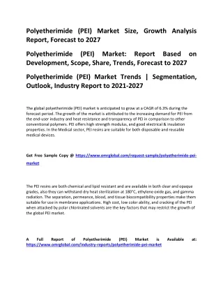 Polyetherimide (PEI) Market