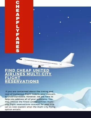 Cheap United Airlines Multi-city Flight Reservations