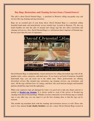 buy rugs restoration and cleaning services from