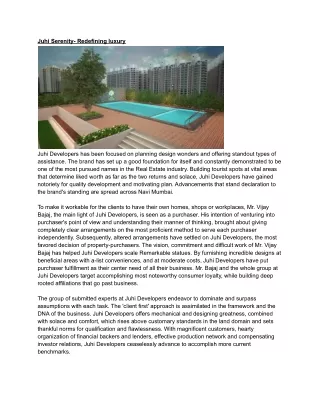 juhi serenity redefining luxury