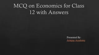 MCQ on Economics for Class 12 with Answers