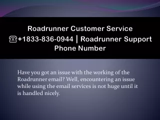 Roadrunner Customer Service 1-833-836-0944 | Roadrunner Support Phone Number