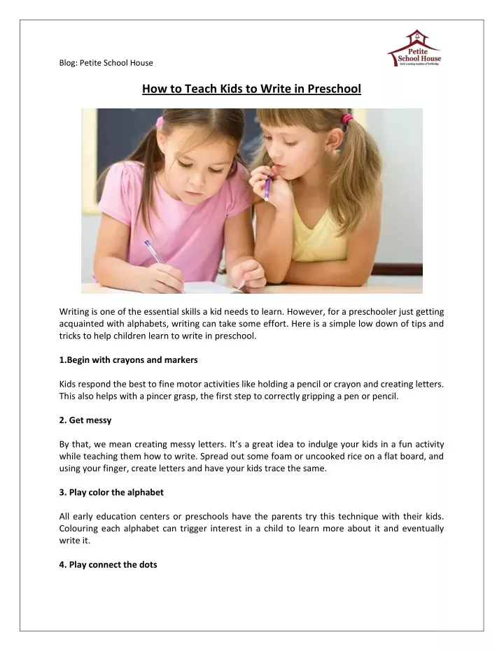 blog petite school house how to teach kids
