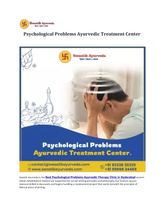 Psychological Problems Ayurvedic Treatment Center in Hyderabad.