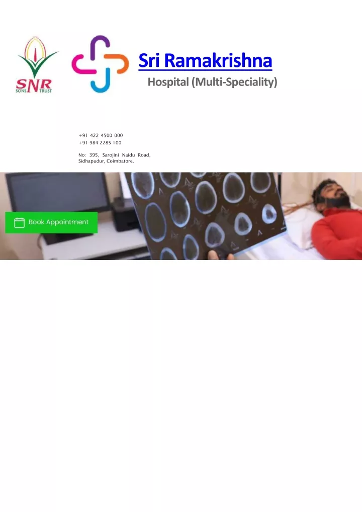 s ri ramakrishna hospital multi speciality