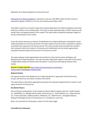 Medication Error Reporting Market