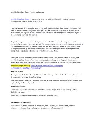 Medicinal Oscillator Market