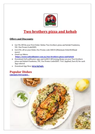 two brothers pizza and kebab offers and discounts