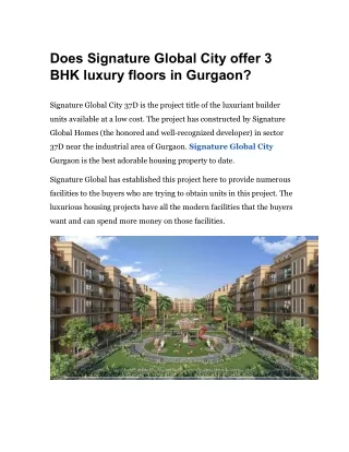 Signature Global City