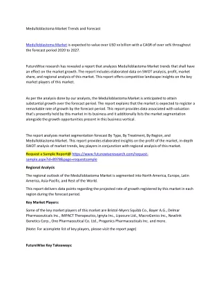 Medulloblastoma Market