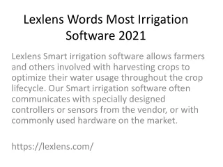 lexlens words most irrigation software 2021