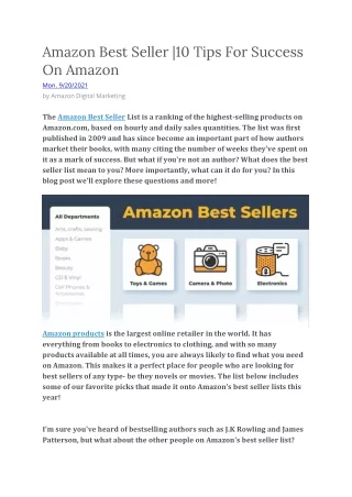 amazon best seller 10 tips for success on amazon