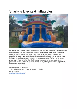 sharky s events inflatables