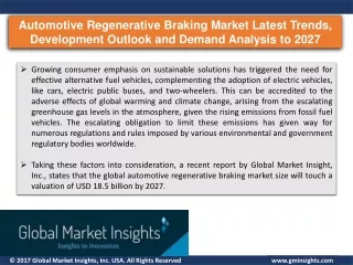 Automotive Regenerative Braking Market to 2027 - Emerging Growth Drivers and App