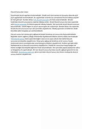 discord sunucular listesi