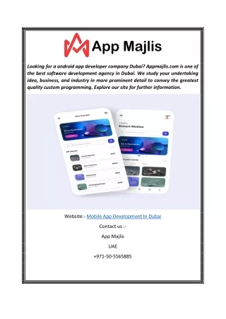 looking for a android app developer company dubai