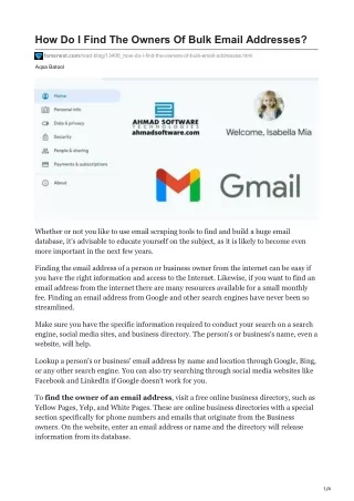 how do i find the owners of bulk email addresses