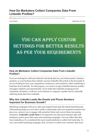 how do marketers collect companies data from