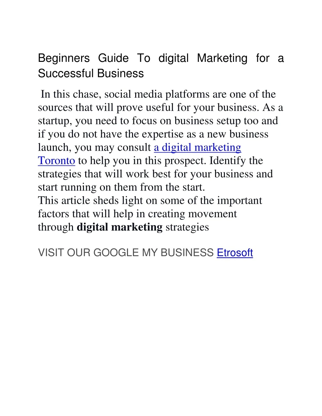 PPT - Beginners Guide To digital Marketing for a Successful Business ...