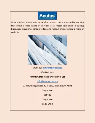 want the best accountant service acutus