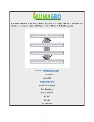 buy online hps grow lights which provides a full