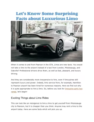 let s know some surprising facts about luxurious