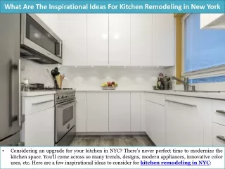What Are The Inspirational Ideas For Kitchen Remodeling in New York