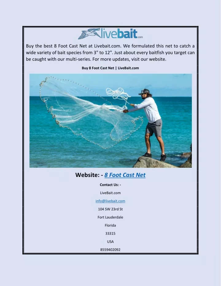 buy the best 8 foot cast net at livebait