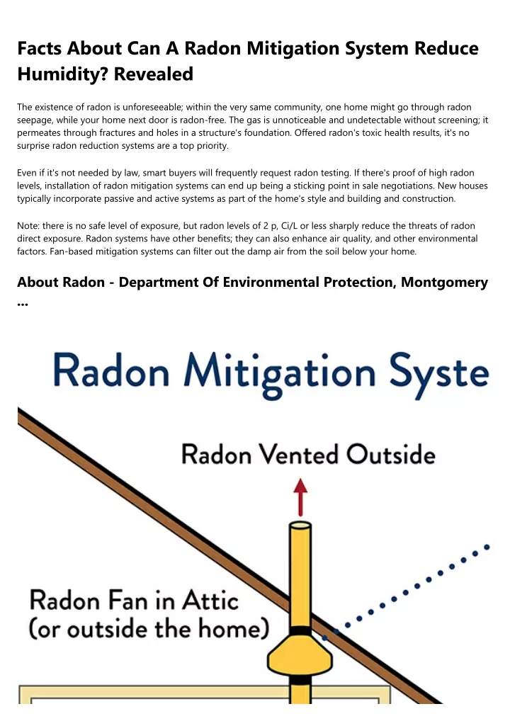 facts about can a radon mitigation system reduce