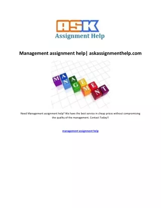 management assignment help