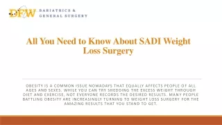 SADI Weight Loss Surgery