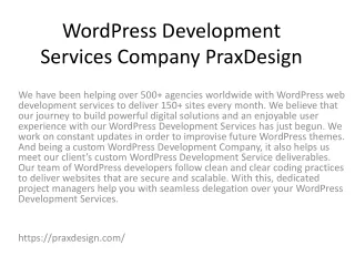 wordpress development services company praxdesign