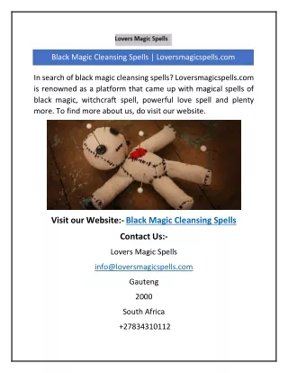 Black Magic Cleansing Spells | Loversmagicspells.com