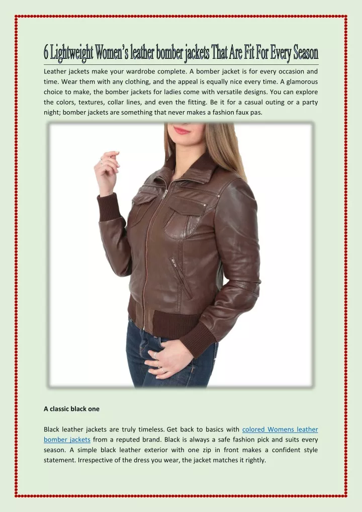 leather jackets make your wardrobe complete