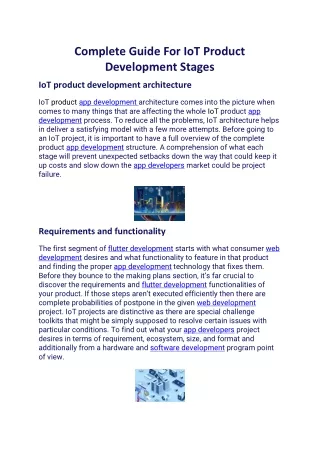 complete guide for iot product development stages