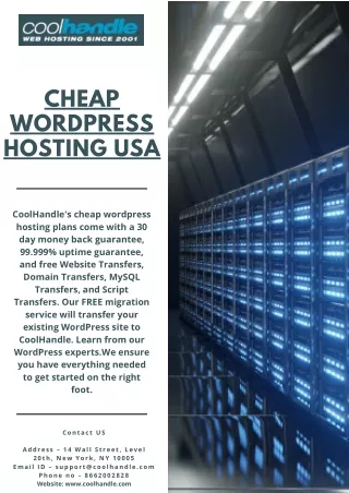cheap wordpress hosting usa