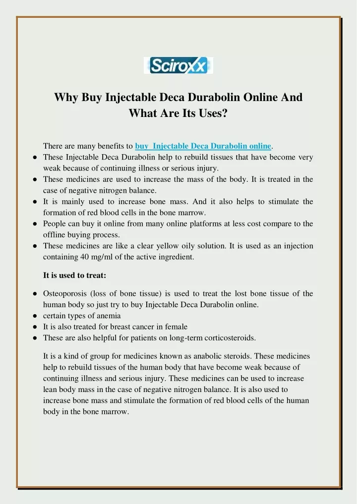 why buy injectable deca durabolin online and what