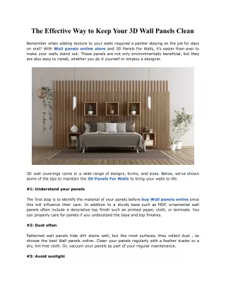 the effective way to keep your 3d wall panels