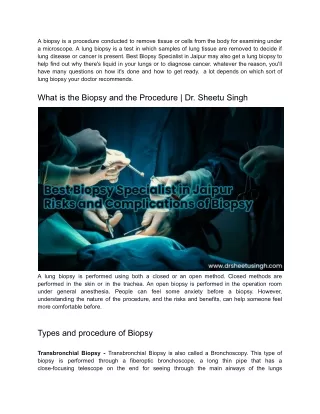 a biopsy is a procedure conducted to remove