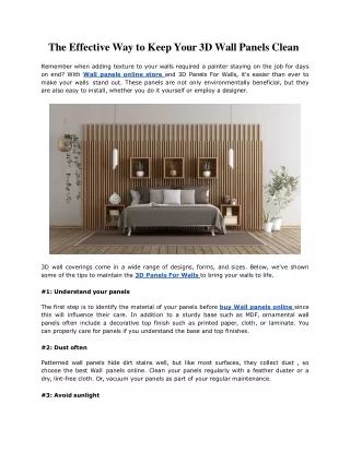 the effective way to keep your 3d wall panels