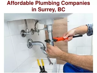 Affordable Plumbing Companies in Surrey, BC