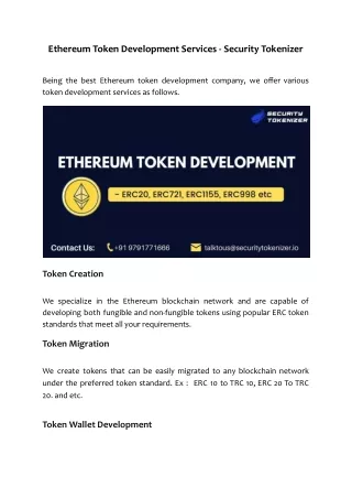 ethereum token development services security
